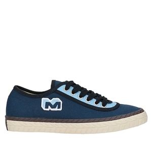 NEW MARNI Textile Canvas Dark Blue Contrast Sole Flat Sneakers sz 39